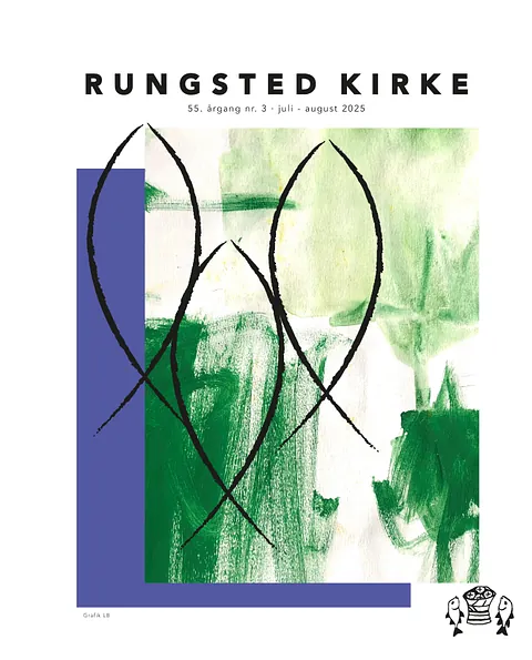 forsider af Rungsted Kirkes sogneblad for juli og august 2025